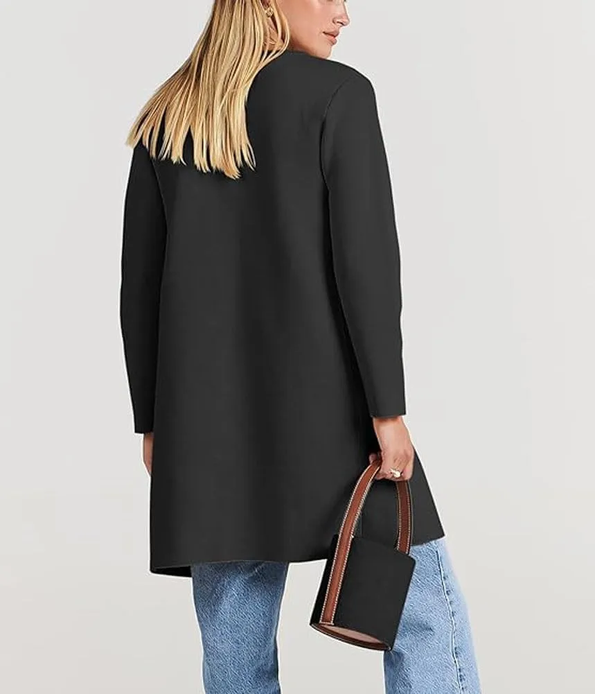 Women's Oversized Open Front Long Cardigans Casual Jacket Coats Long Sleeve Cable Knit Sweaters Outerwear for Fall