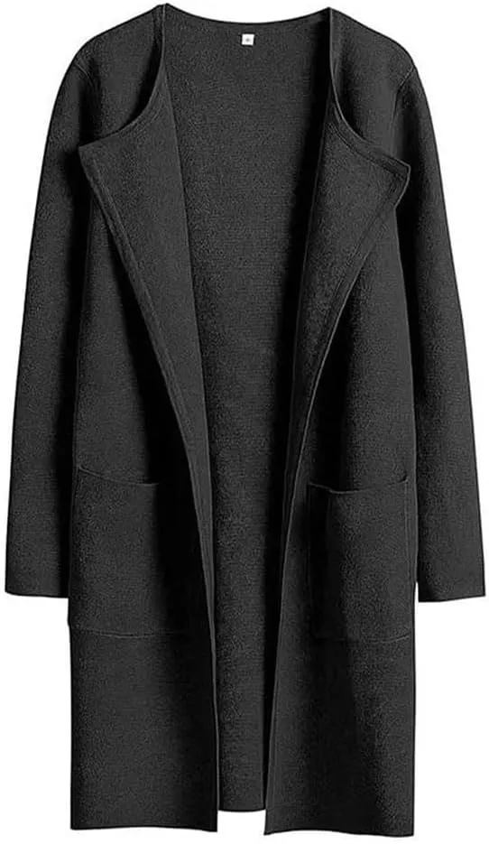 Women's Oversized Open Front Long Cardigans Casual Jacket Coats Long Sleeve Cable Knit Sweaters Outerwear for Fall
