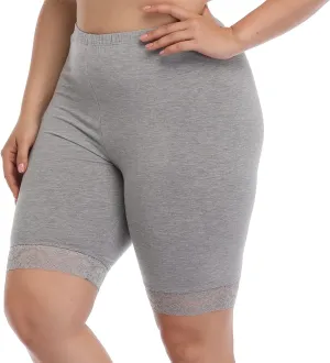 Women's Plus Size Short Leggings Ultra Soft Modal Cotton Shorts Under Dresses Mid Thigh Leggings Pants