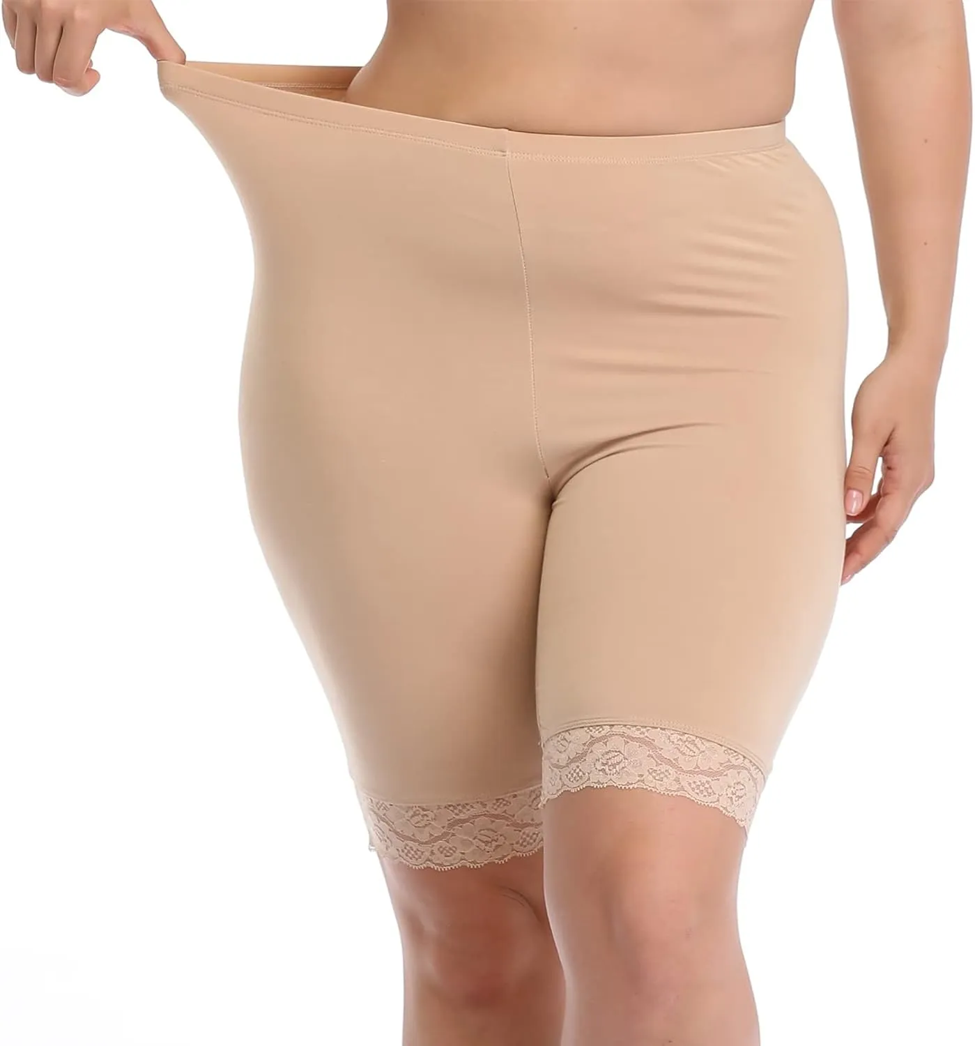 Women's Plus Size Short Leggings Ultra Soft Modal Cotton Shorts Under Dresses Mid Thigh Leggings Pants
