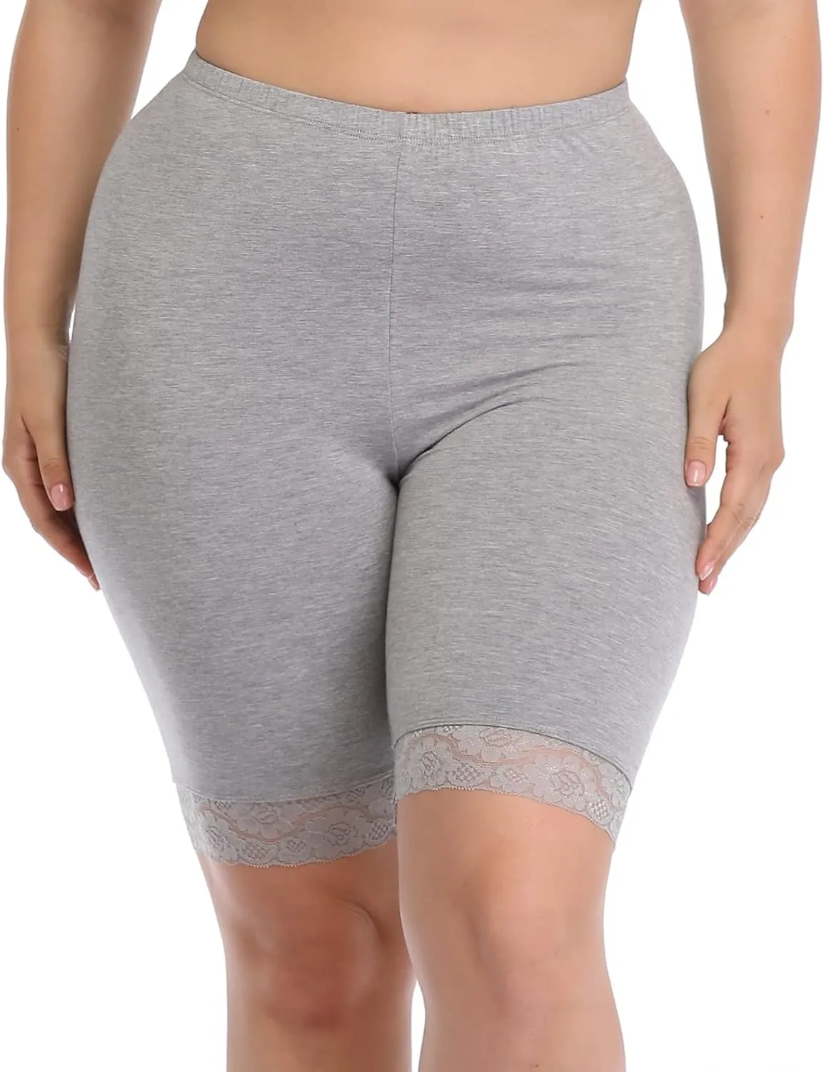Women's Plus Size Short Leggings Ultra Soft Modal Cotton Shorts Under Dresses Mid Thigh Leggings Pants