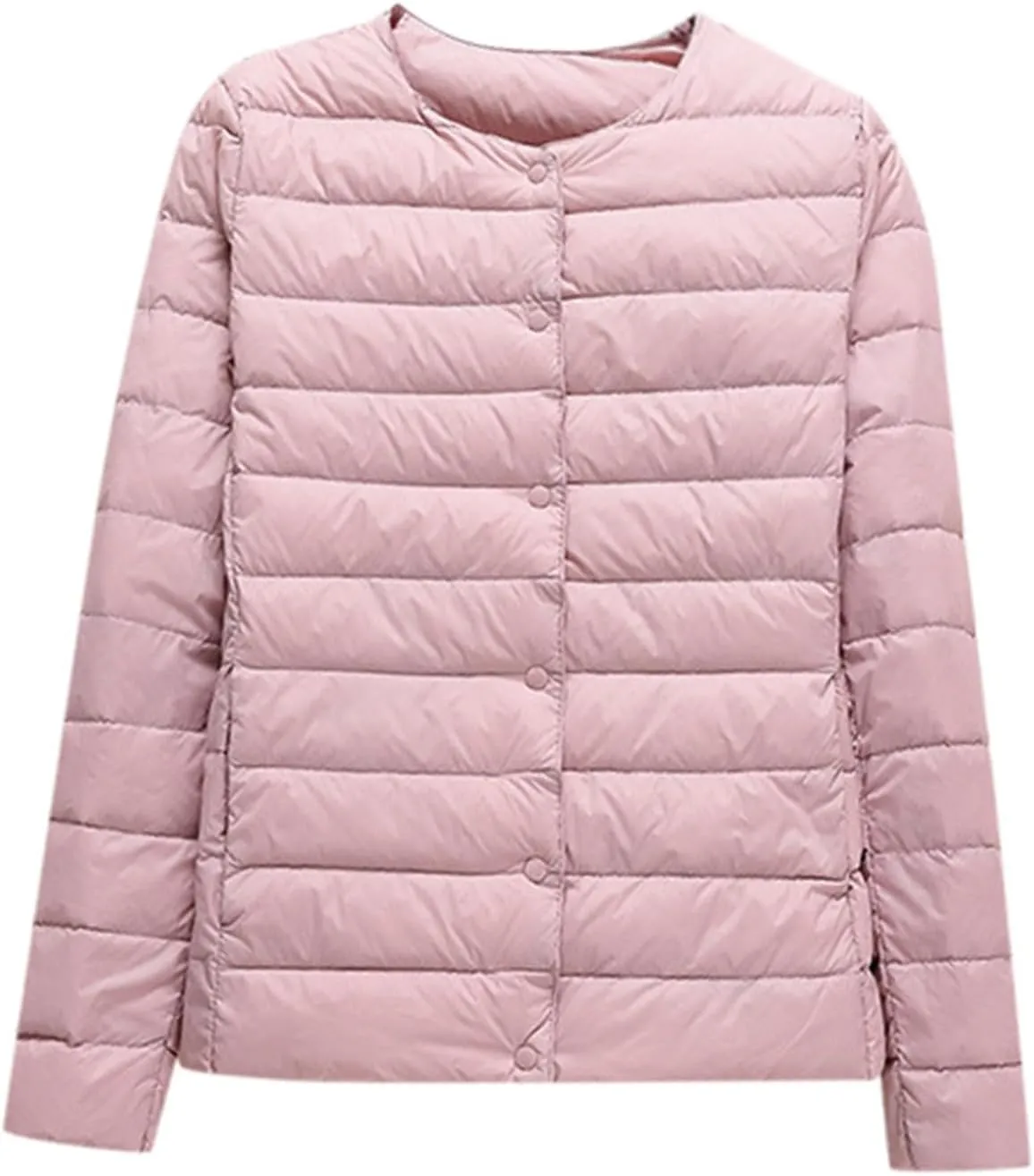 Womens Puffer Jacket Lightweight Quilted Jackets Pockets Button Winter Fleece Coat Warm Petite Plus Size Cotton Jacket