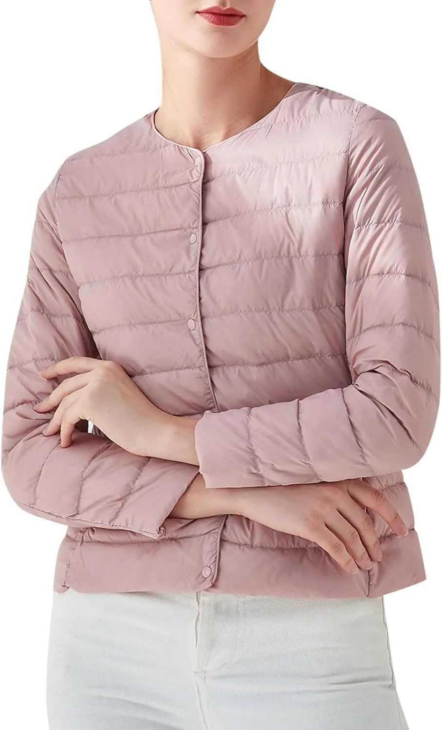 Womens Puffer Jacket Lightweight Quilted Jackets Pockets Button Winter Fleece Coat Warm Petite Plus Size Cotton Jacket
