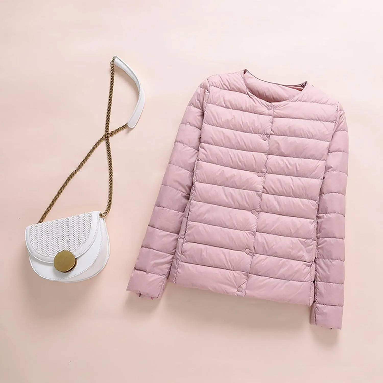 Womens Puffer Jacket Lightweight Quilted Jackets Pockets Button Winter Fleece Coat Warm Petite Plus Size Cotton Jacket