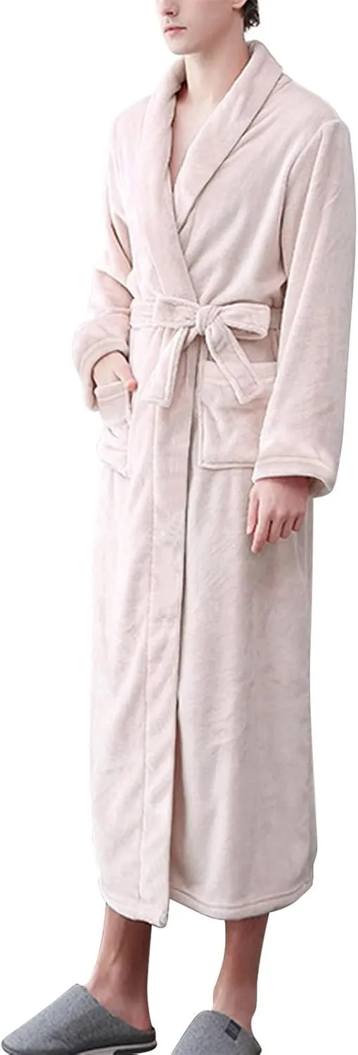 Womens Robes Gown Floral Fruit Print Warm Bathrobe Long Towel Robe with Pocket Women Robes Womens Long Robes with