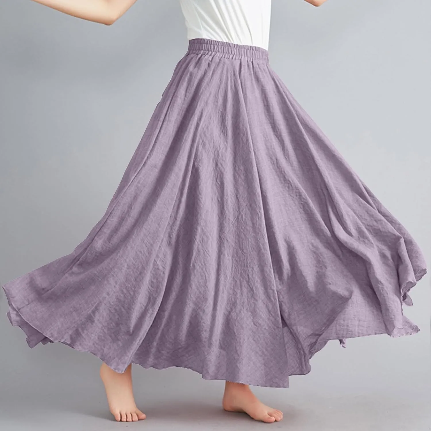 Women's Skirts Plus Size Maxi Flowy Baggy Skirt High Waisted A Line Long Skirts Solid Color Comfort Skirt 2025 New
