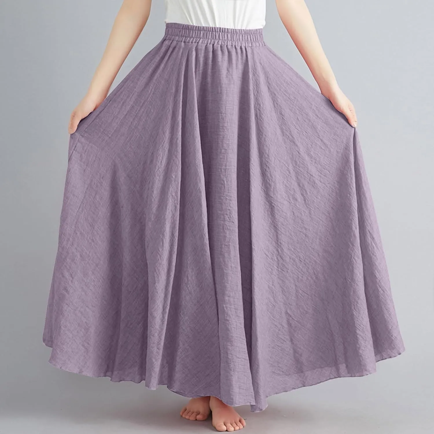 Women's Skirts Plus Size Maxi Flowy Baggy Skirt High Waisted A Line Long Skirts Solid Color Comfort Skirt 2025 New