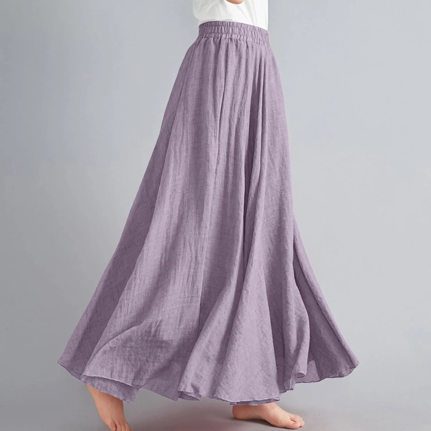 Women's Skirts Plus Size Maxi Flowy Baggy Skirt High Waisted A Line Long Skirts Solid Color Comfort Skirt 2025 New