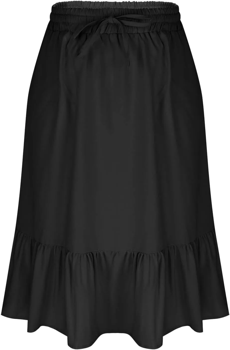 Women's Summer High Waisted Skirts Tiered Ruffle Skirts Boho Flowy Swing Pleated Skirt Casual A-Line Maxi Skirt