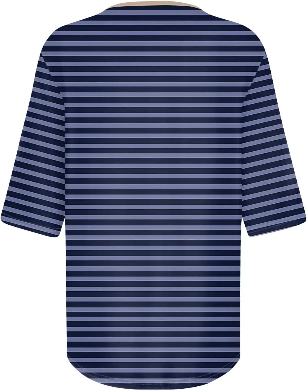 Womens Summer Tops Elbow Sleeve Tops Women Button Down T Shirts Scoop Neck Striped Floral Blouses Dressy Casual