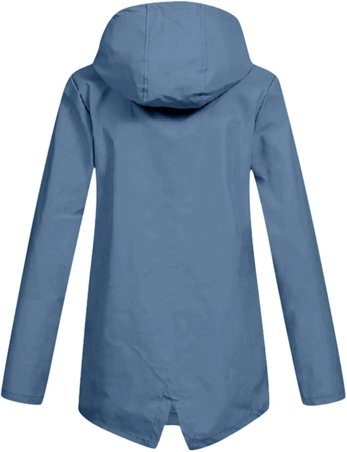 Womens Waterproof Lightweight Rain Hooded Jacket Active Outdoor Long Sleeve Raincoat Travel Coat