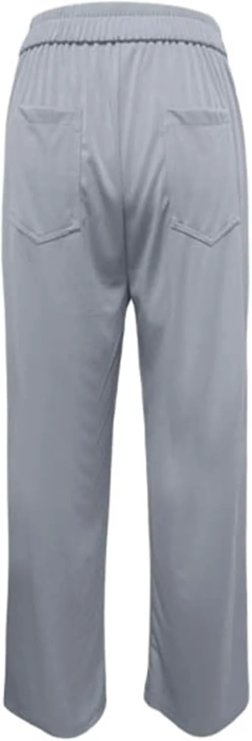 Womens Wide Leg Dress Pants Casual Dressy High Waist Work Pants Trendy Office Business Trousers with Pockets