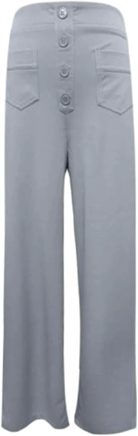 Womens Wide Leg Dress Pants Casual Dressy High Waist Work Pants Trendy Office Business Trousers with Pockets