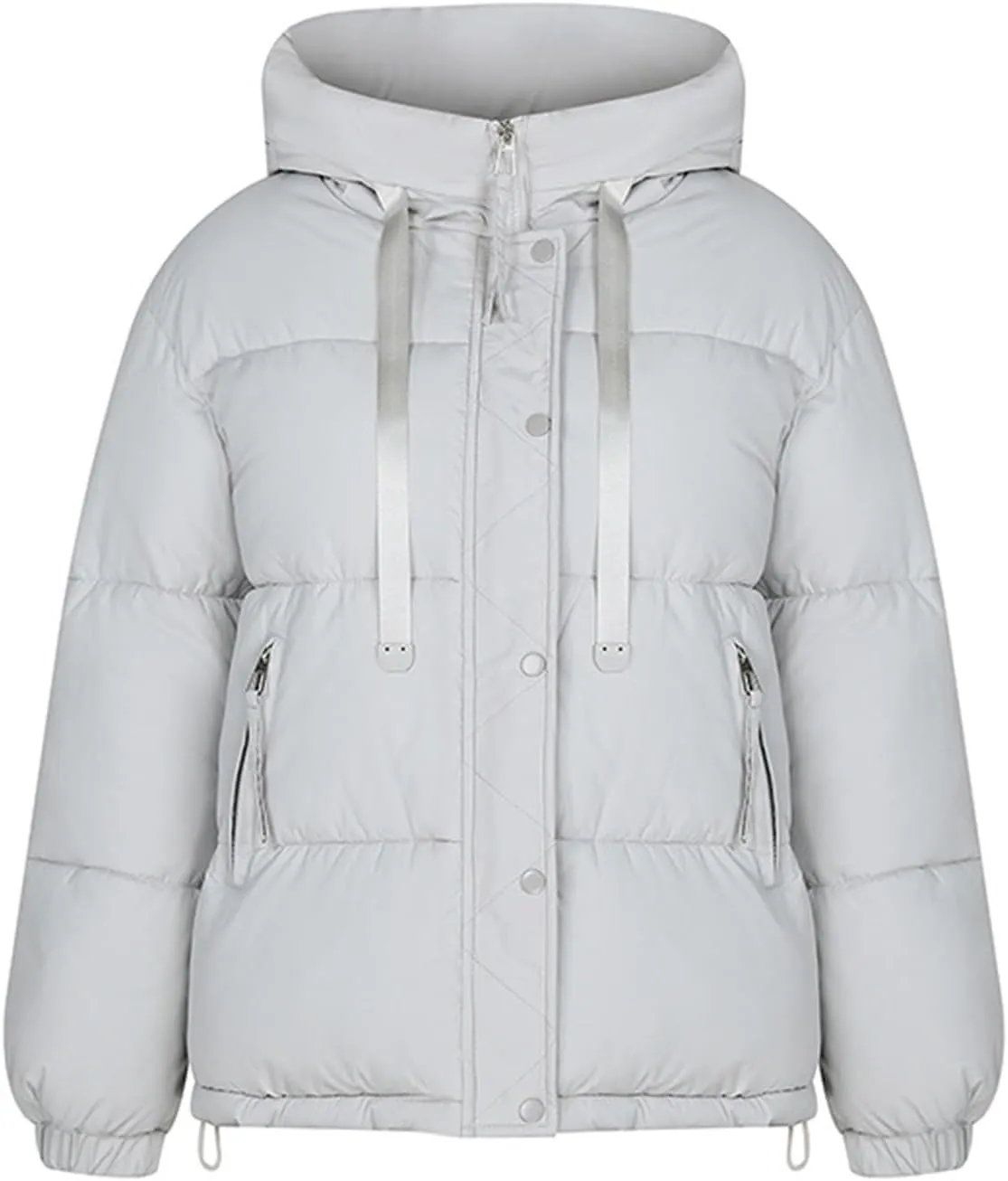Women's Winter Oversized Puffer Jacket Longline Hoodie Zippered Mock Neck Outwear Coats Quilted Warm Padded down Coat