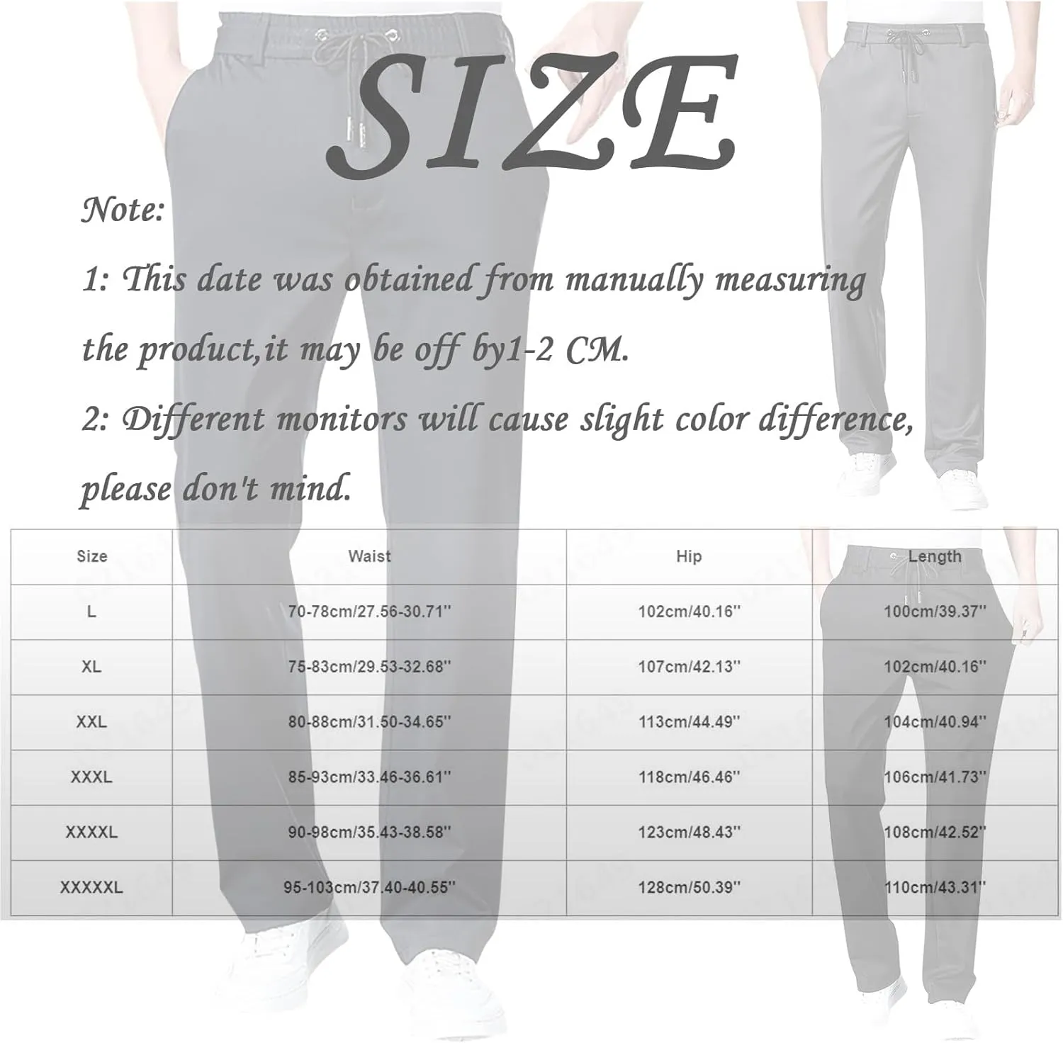 Work Pants for Men Classic Fit Flat Front Pants Lightweight Elastic Waist Golf Trousers with Pockets 2024