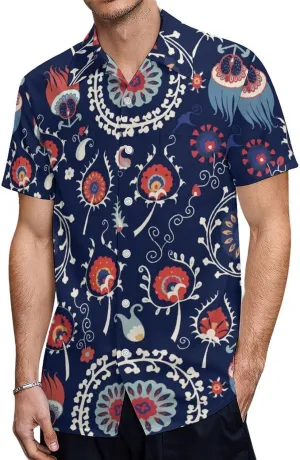 Yellow Sweet Bananas Men's Shirts Hawaiian Casual Printed Button-Down Shirts Fun Short Sleeve Summer Beach Shirts