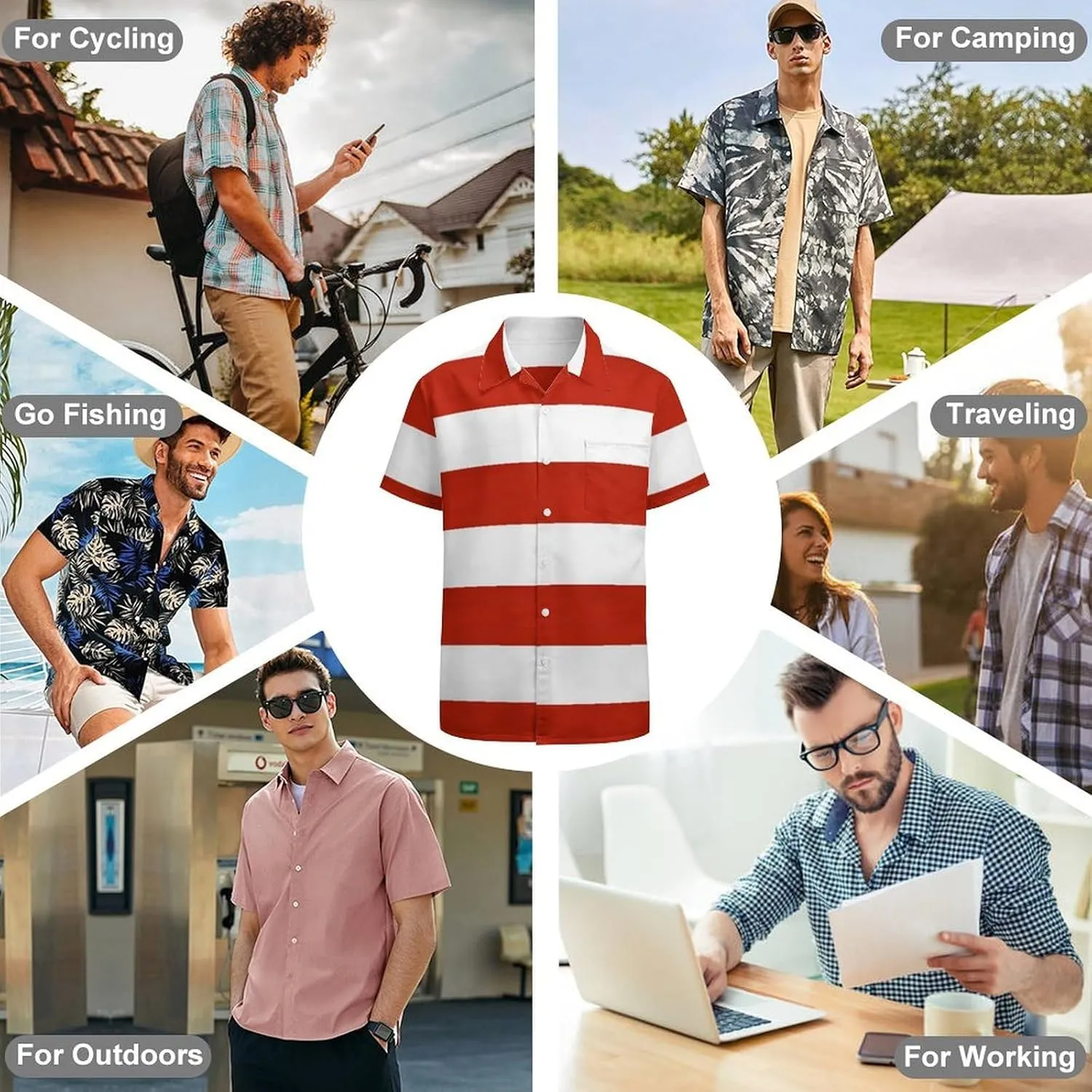 Yellow Sweet Bananas Men's Shirts Hawaiian Casual Printed Button-Down Shirts Fun Short Sleeve Summer Beach Shirts