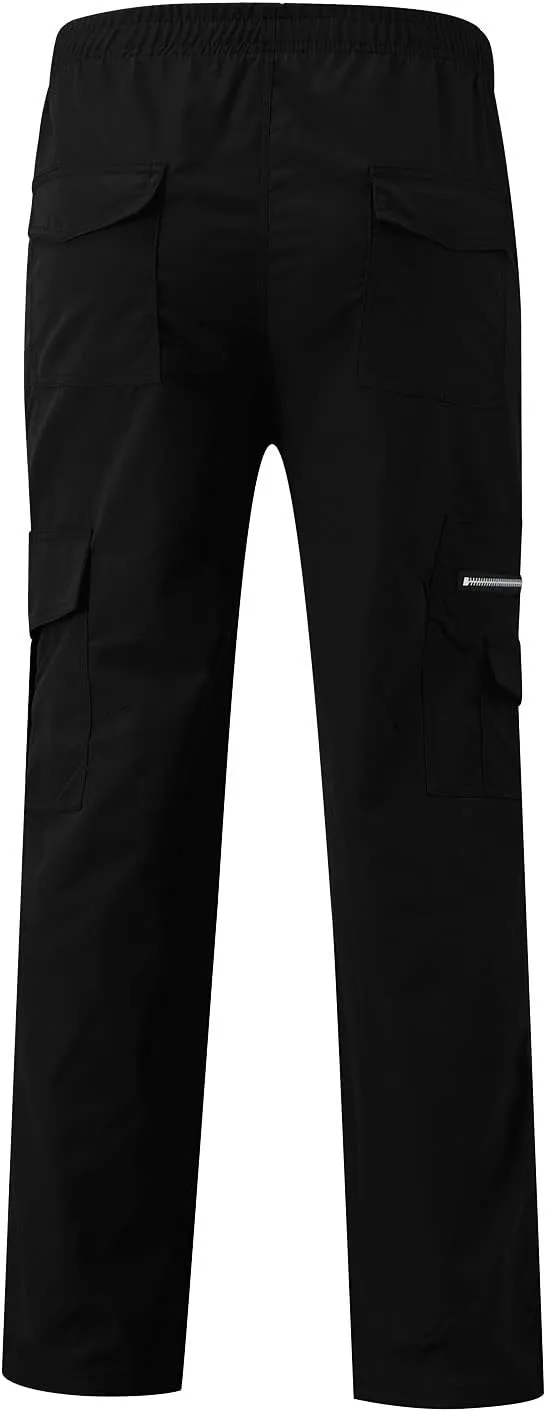 Yoga Pants for Men Warm Pants Exercise Pants Fashion Casual Solid Color Elastic Pocket Overalls Pants