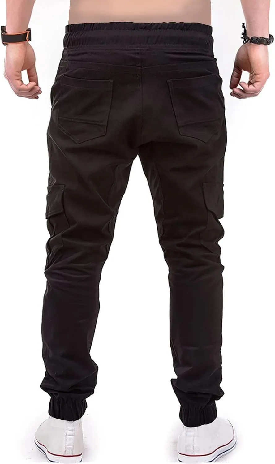 Yoga Pants for Men Warm Pants Exercise Pants Fashion Casual Solid Color Elastic Pocket Overalls Pants
