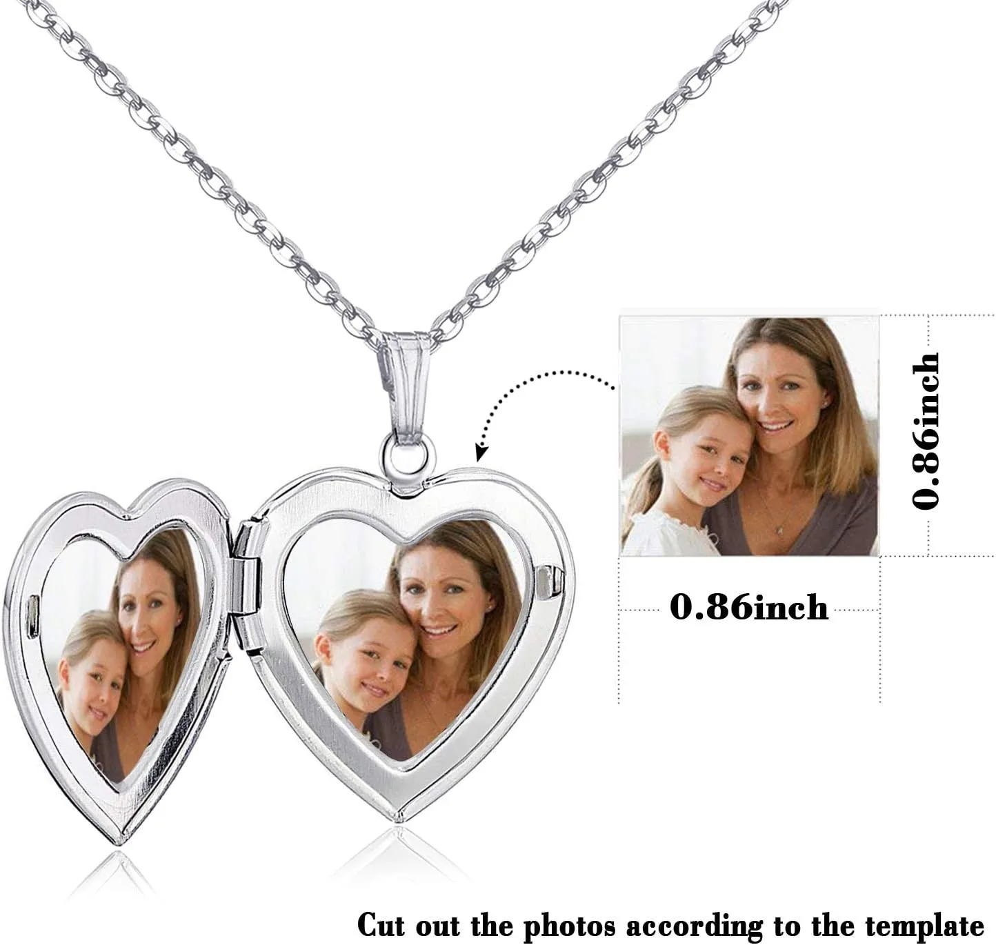 YOUFENG Love Heart Locket Necklace that Holds Pictures Polished Lockets Necklaces Birthday Gifts
