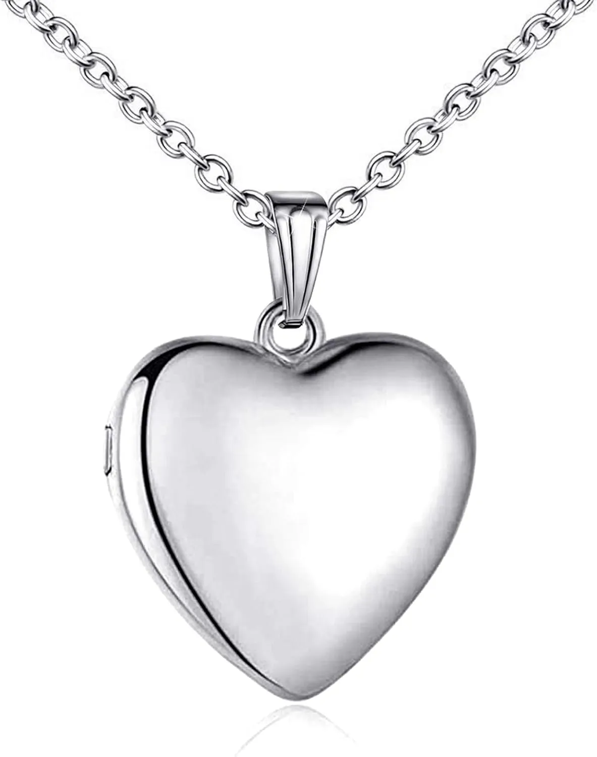 YOUFENG Sterling Silver Love Heart Locket Necklace That Holds Pictures Engraved I Love You to the Moon and Back Photo Lockets