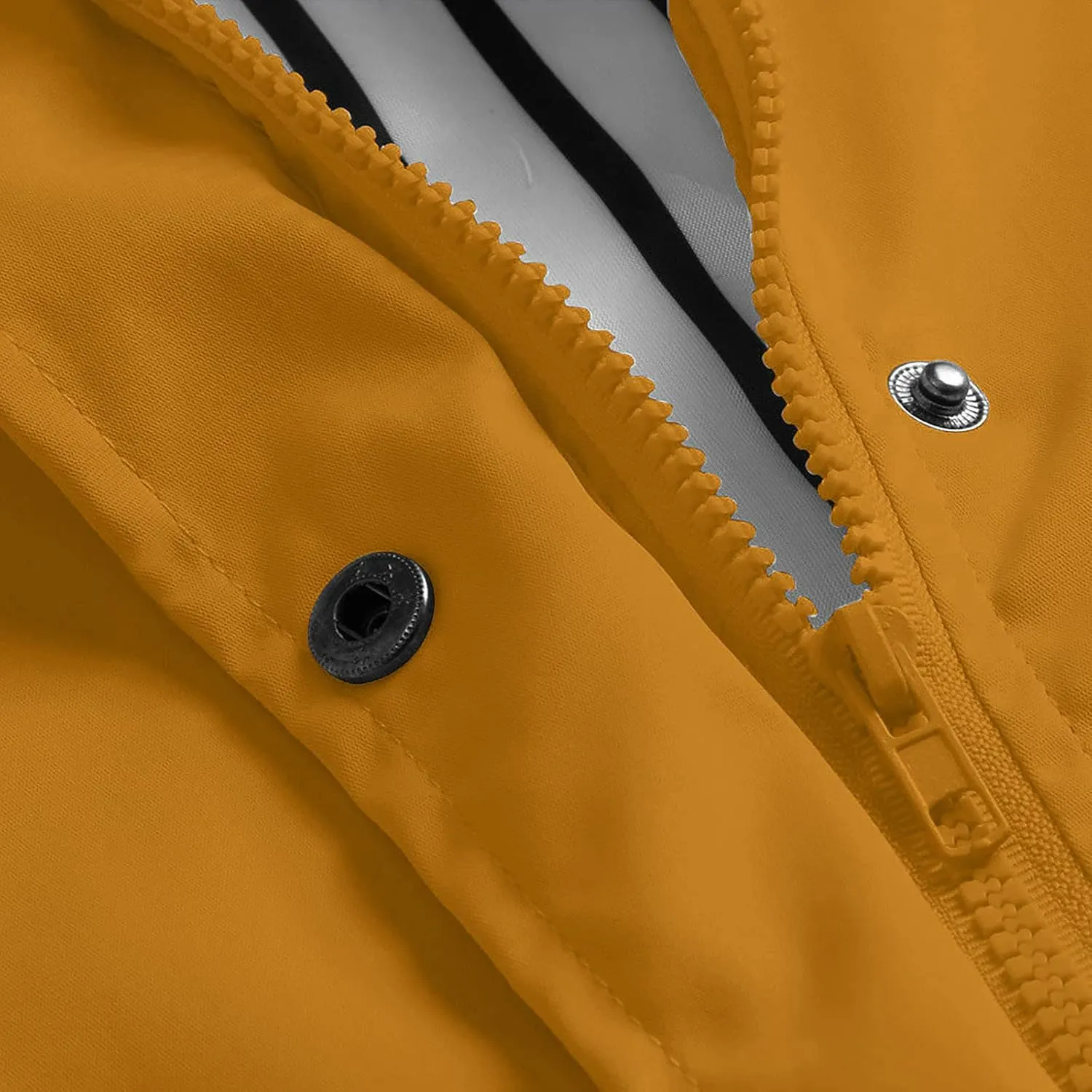 YRAETENM Rain Jacket Women Active Outdoor Waterproof Hooded Trench Coats Striped Lined Lightweight Raincoat Windbreaker